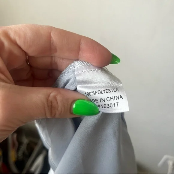 Princess Polly 2pc Light Blue Satin Long Sleeve Top + Mini Skirt Coord Set 4 - Picture 7 of 7